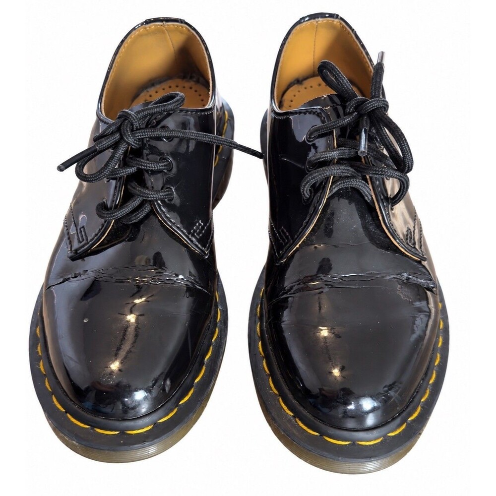 Dr Martens Oxford Shoes Womens Size 6 Us 1461 Black Patent Leather Round Toe